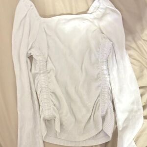Art Class White Ruched Long Sleeve Blouse
